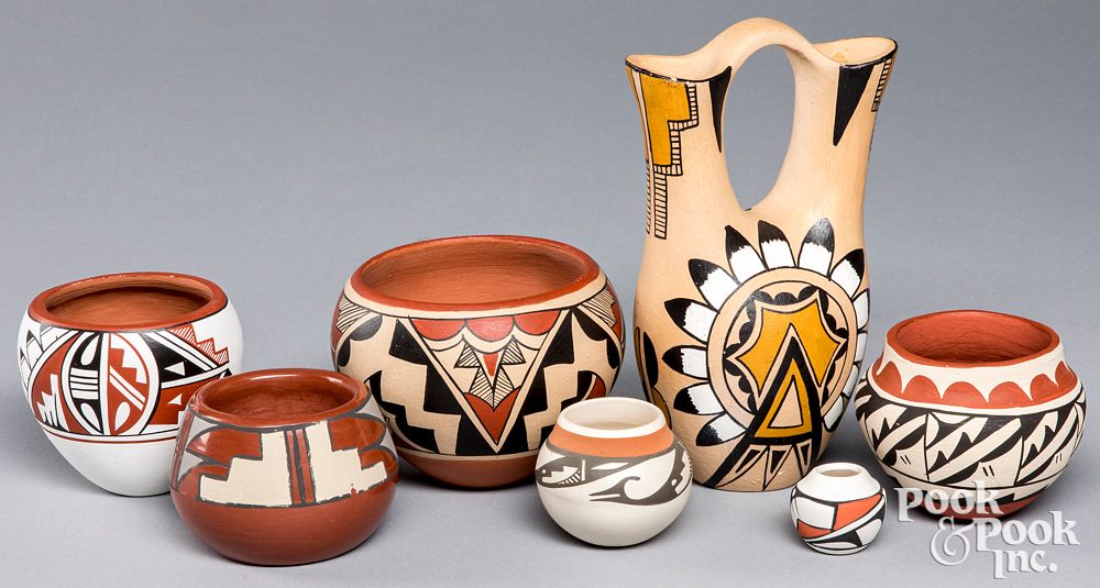 Appraisal: Contemporary Native American Indian pottery Group of contemporary Native American