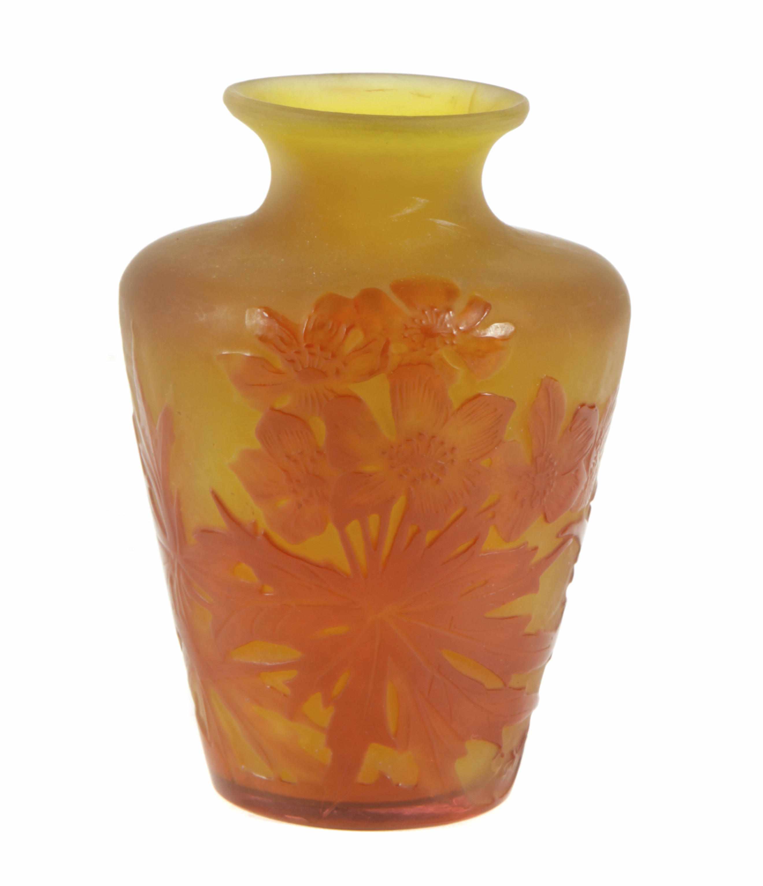 Appraisal: A Gall cameo glass vase circa signed Gall in cameoheight