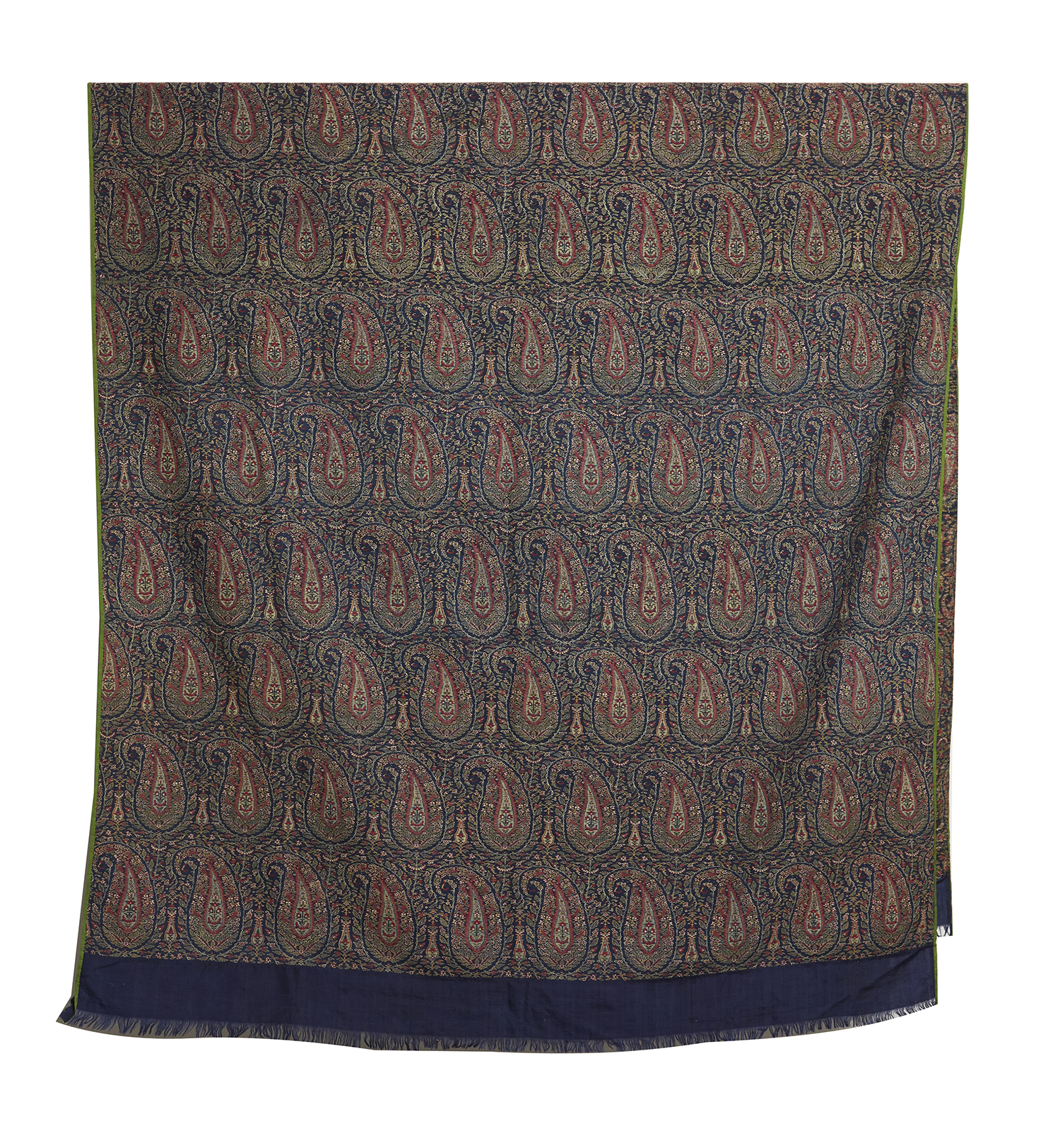 Appraisal: A TH CENTURY KASHMIRI PAISLEY SHAWL Marine blue with green