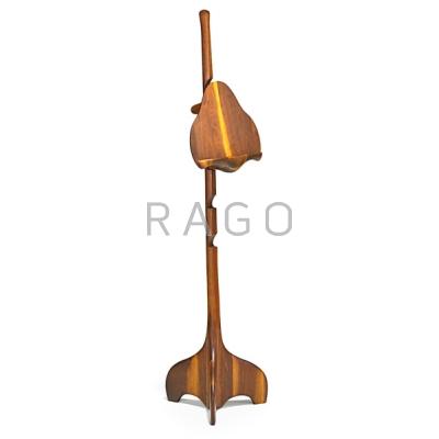 Appraisal: AMERICAN STUDIO Sculpted walnut adjustable music stand USA s Sculpted