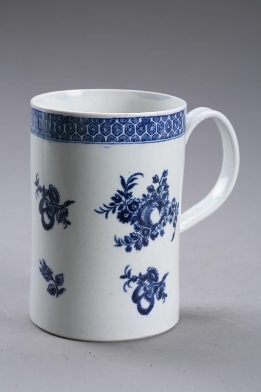 Appraisal: OVERSIZE MUG English mid th century porcelain Dr Wall-type with