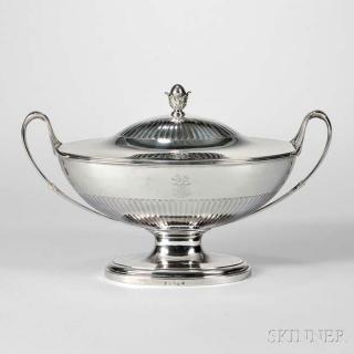 Appraisal: George III Sterling Silver Covered Soup Tureen London - John