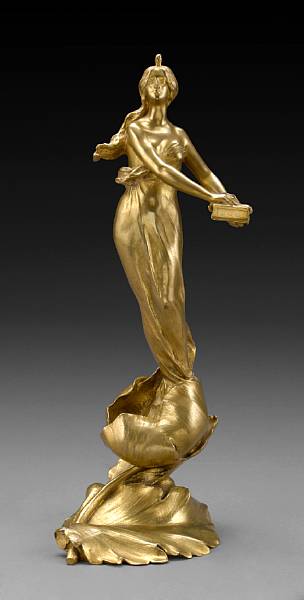 Appraisal: An Art Nouveau gilt bronze figure of a maiden after