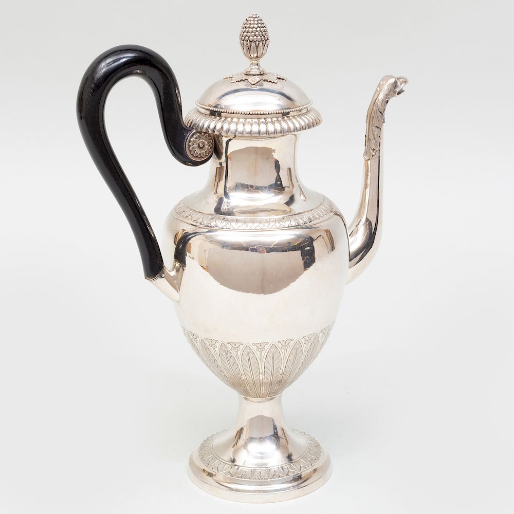 Appraisal: A Swedish Silver Coffee Pot With makers mark for Erik