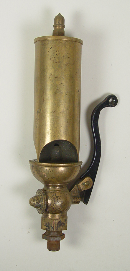 Appraisal: Brass Steam Whistle Three chambered bell with acorn finial and