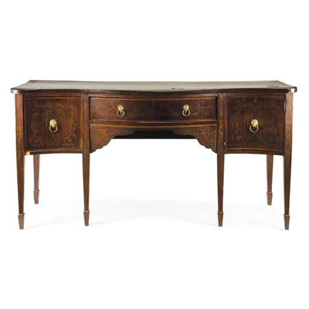 Appraisal: Edwardian Marquetry and Mahogany Serpentine Front Sideboard Estimate -