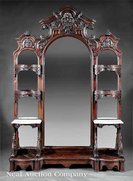 Appraisal: An American Rococo Carved and Laminated Rosewood tag re mid-