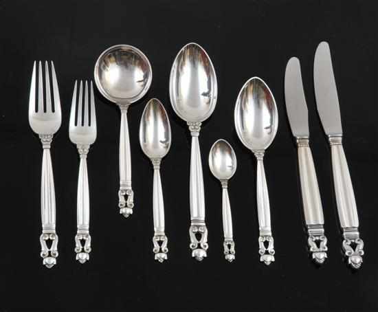 Appraisal: A Georg Jensen sterling silver flatware suite From the original