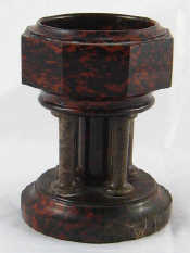 Appraisal: An unusual Victorian red marble stand the hexagonal pot on