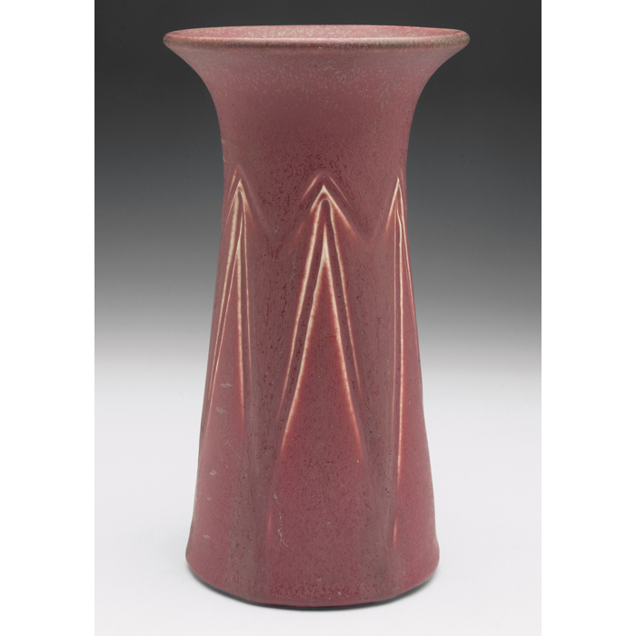 Appraisal: Rookwood vase flaring shape withgeometric designs covered in a red