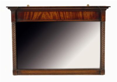 Appraisal: A th century mahogany overmantel mirror with an inverted breakfront