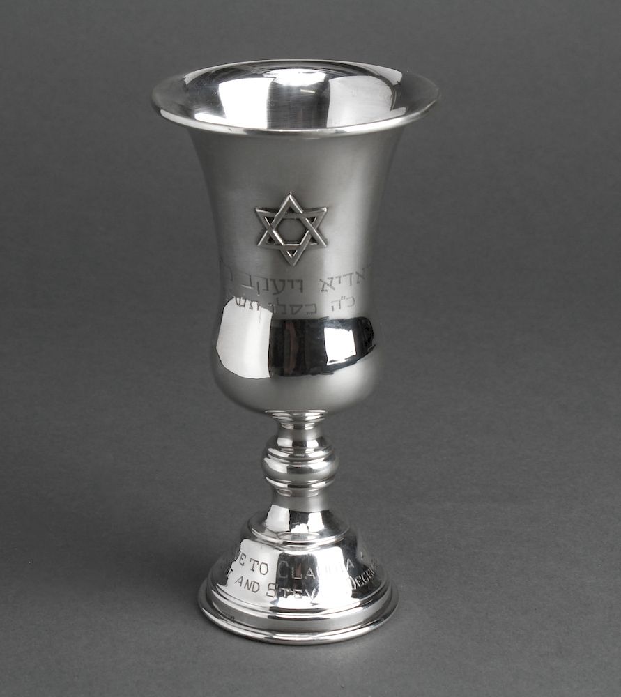 Appraisal: Silver Elijah the Prophet Kiddush Cup Goblet Sterling silver Elijah