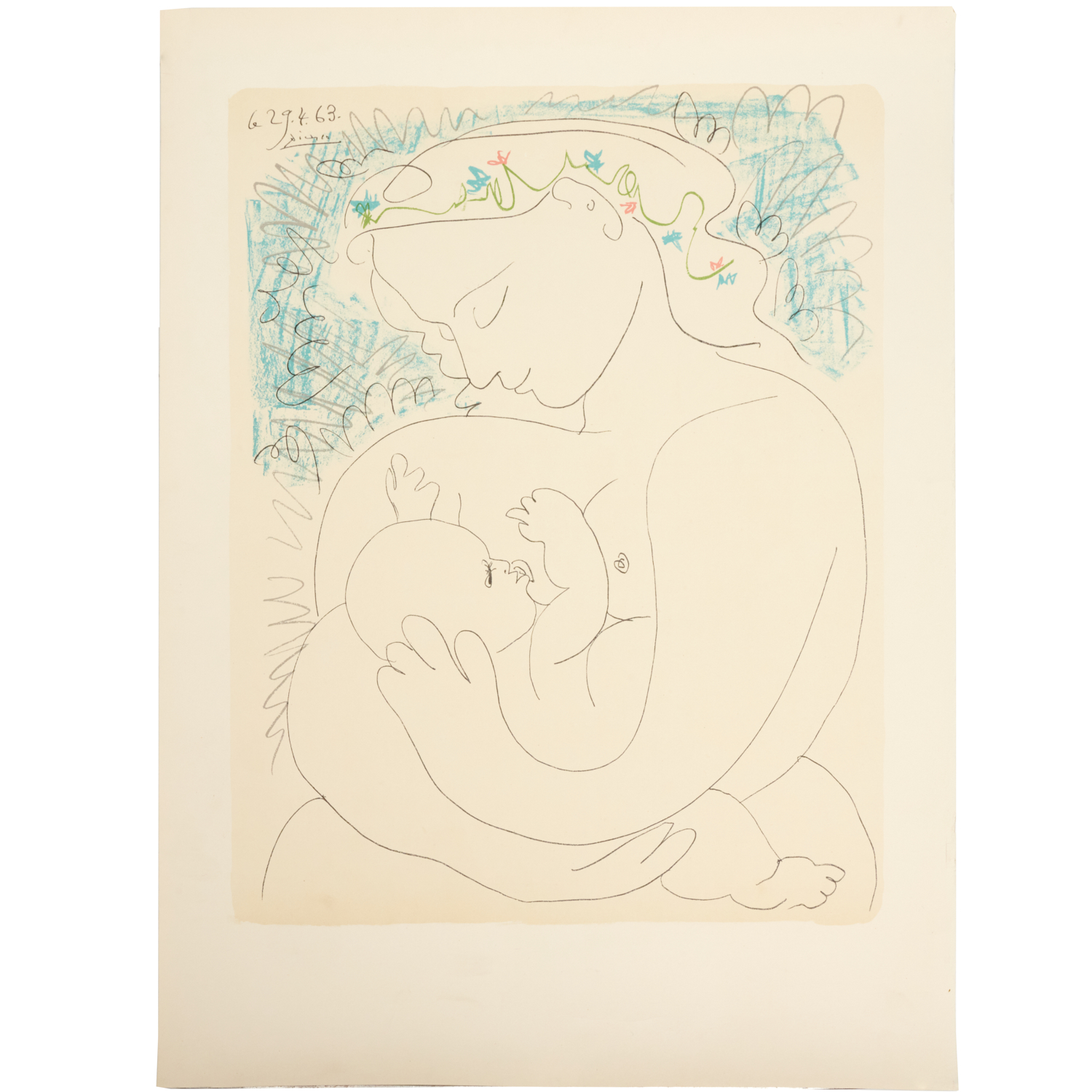 Appraisal: PABLO PICASSO LITHOGRAPH Pablo Picasso Spanish - Motherhood lithograph on