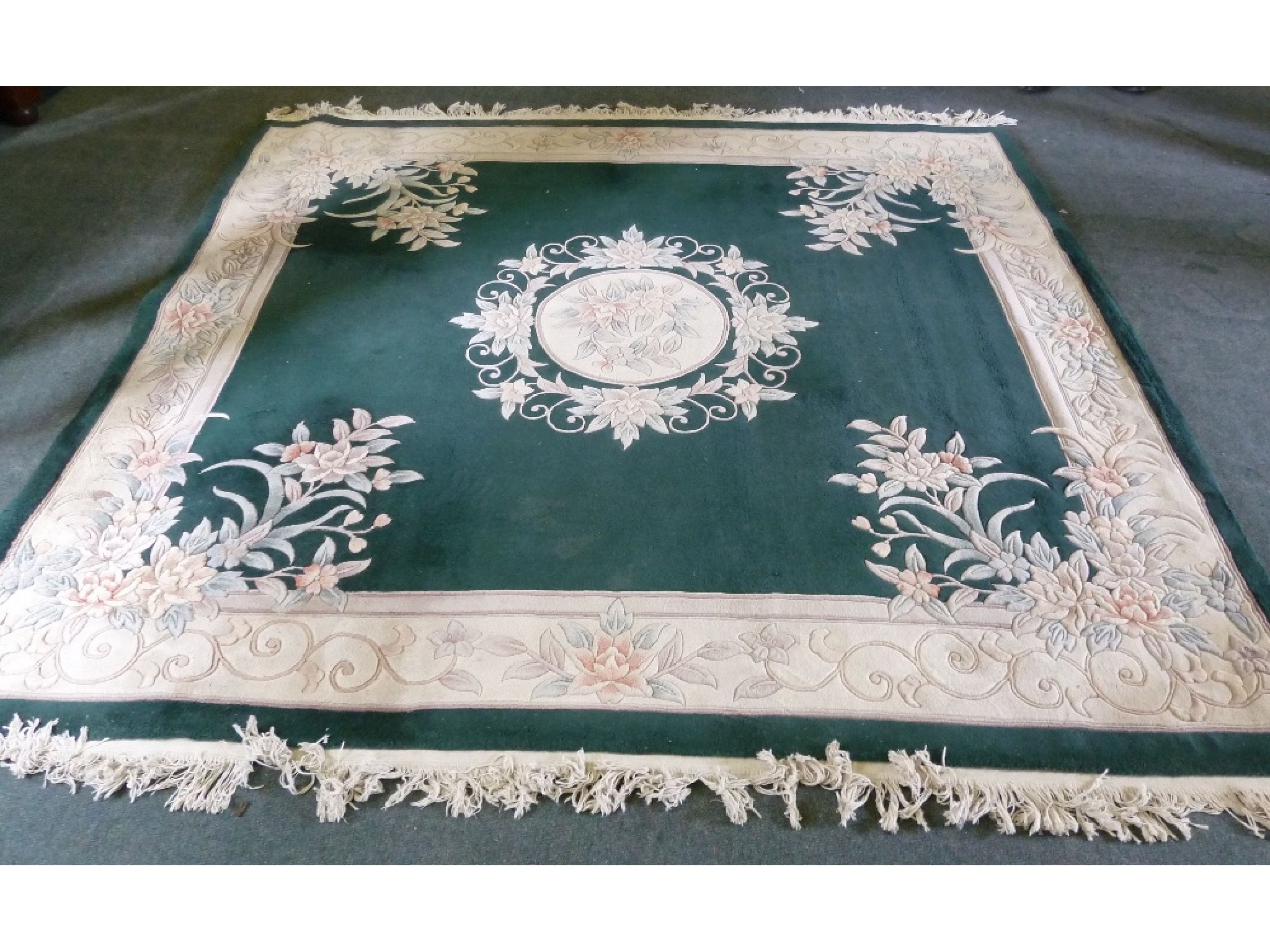 Appraisal: A SUPER WASHED AND HAND KNOTTED EMBOSSED CHINESE ALL WOOL