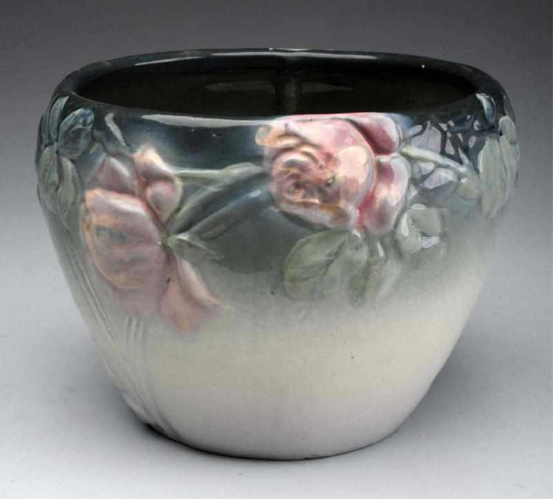 Appraisal: Weller Eocean Jardiniere with Roses No cracks or repairs Condition