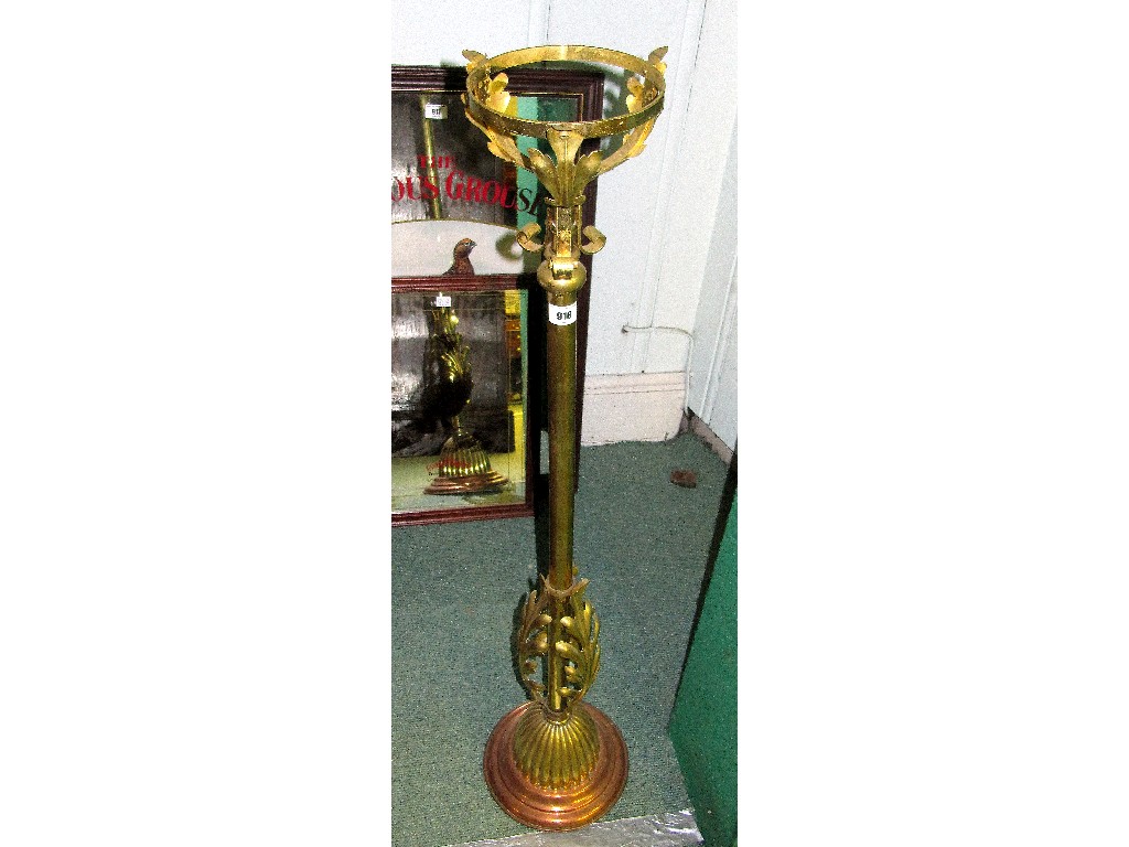 Appraisal: Brass and copper torchere