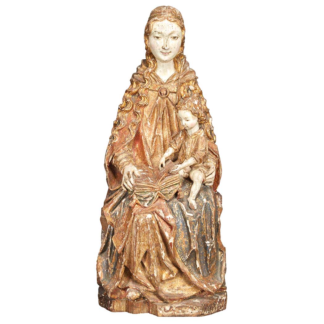 Appraisal: Continental Polychrome Decorated and Parcel Gilt Figure of Virgin and