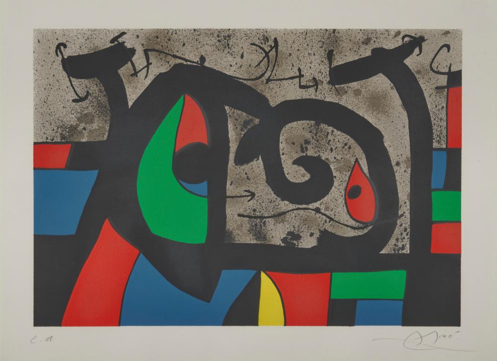 Appraisal: JOAN MIRO Spanish - One Plate from Le lezard aux