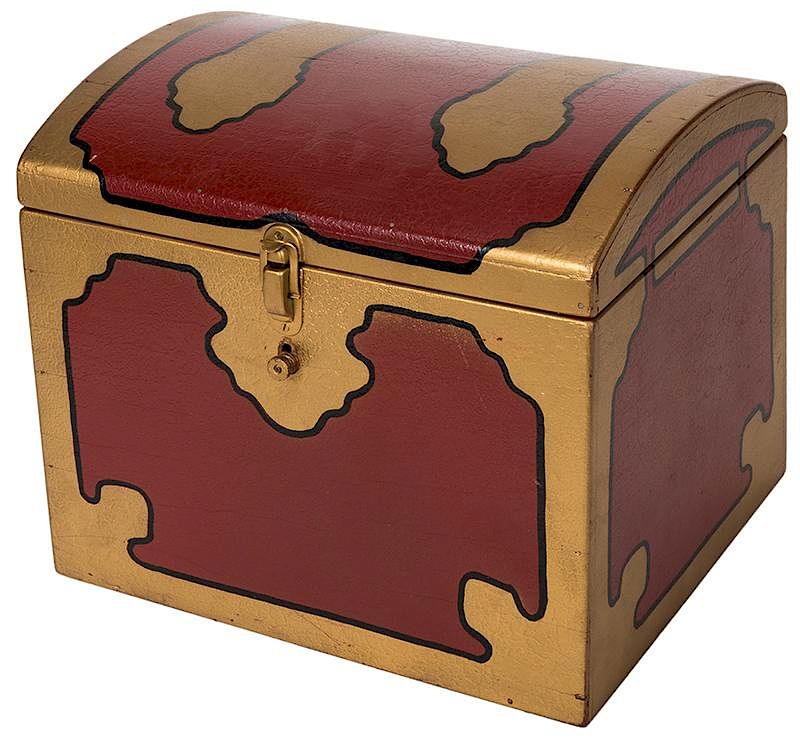 Appraisal: Tip-Over Chest Tip-Over Chest Alhambra Owen Magic ca Wooden chest