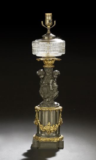 Appraisal: Tall Napoleon III Kerosene Lamp third quarter th century composed