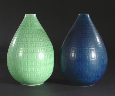 Appraisal: Two Royal Copenhagen Marselis vases designed by Nils Thorsson shape