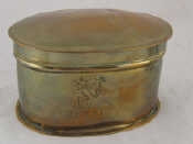 Appraisal: A brass oval box with hinged lid probably th c