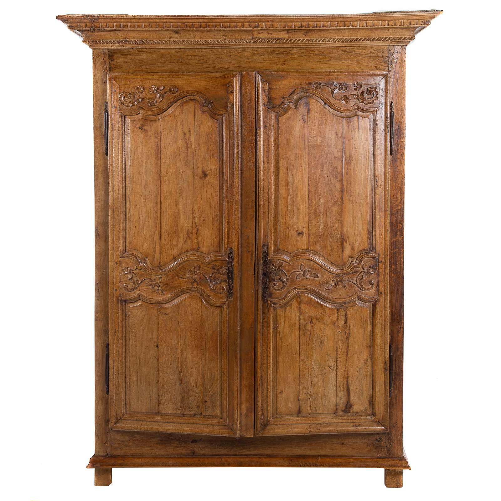 Appraisal: FRENCH MIXED WOOD ARMOIRE Late th century with removable molded