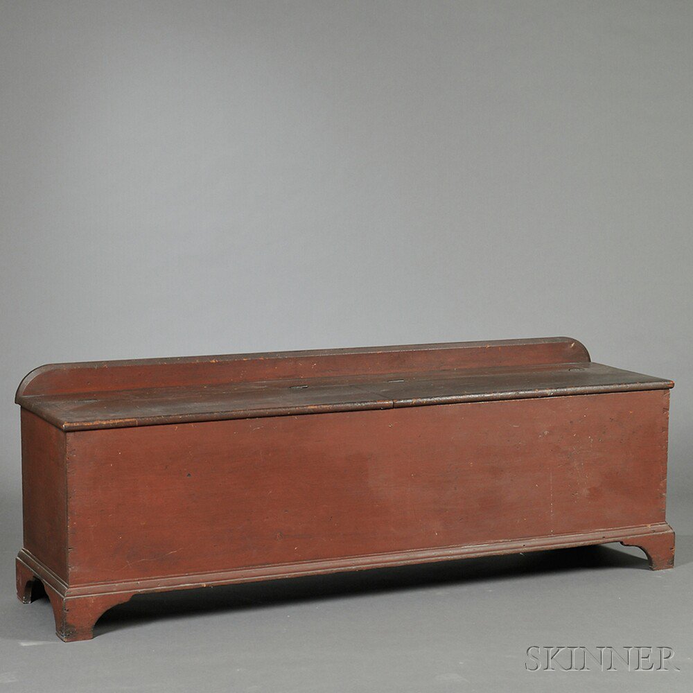 Appraisal: Red-painted Six-board Chest New England early th century the top