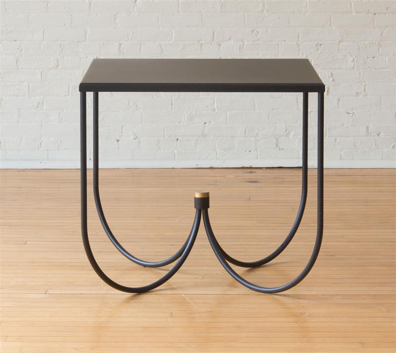 Appraisal: OMRI REVESZ AND DAMIAN TATANGELO CENTRO BLACK-PAINTED METAL SIDE TABLE