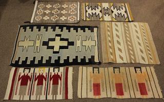 Appraisal: lot of Navajo carpets including two small Yei examples largest