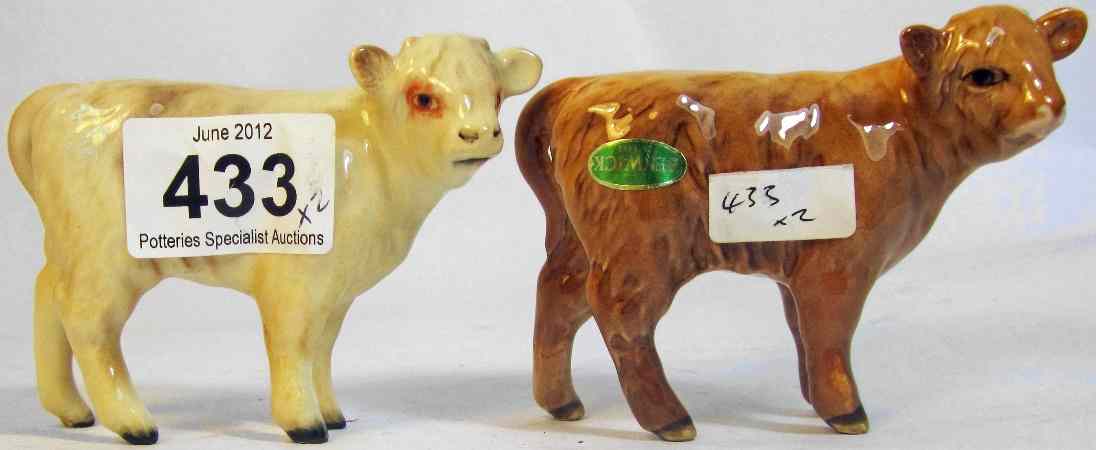 Appraisal: Beswick Cherolais Calf b and Highland Calf d