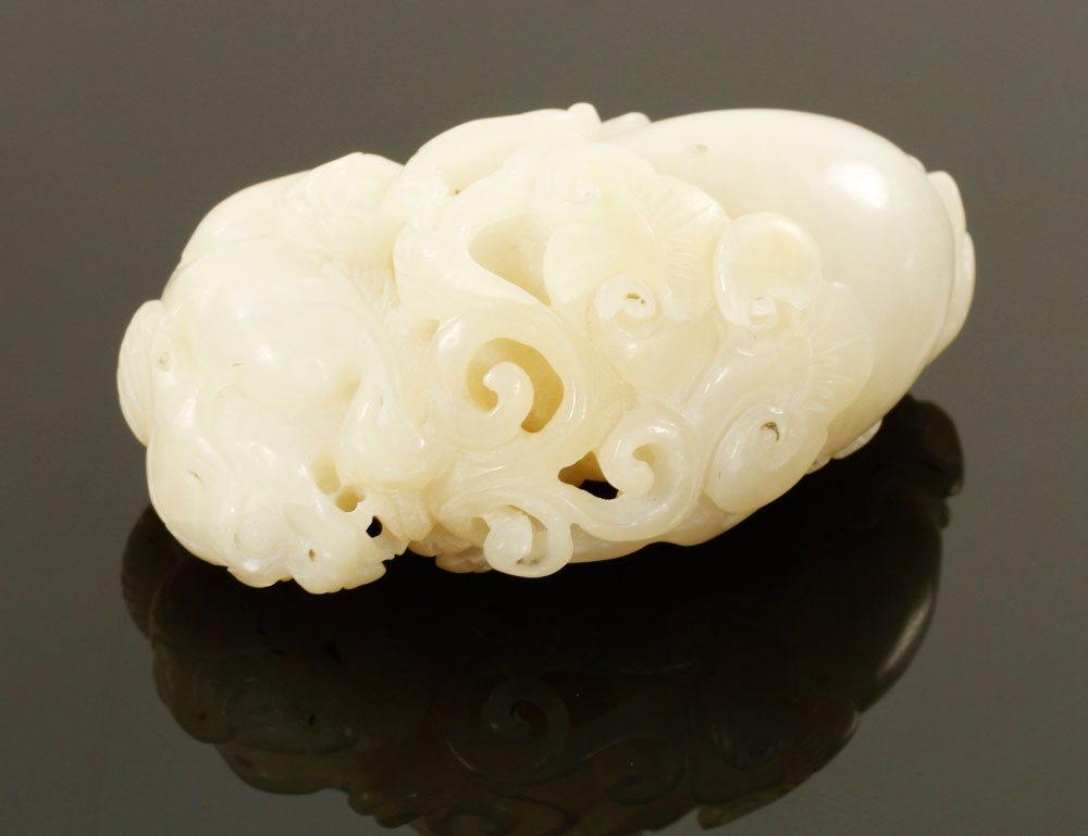 Appraisal: - th C Chinese White Jade Pendant th century Chinese