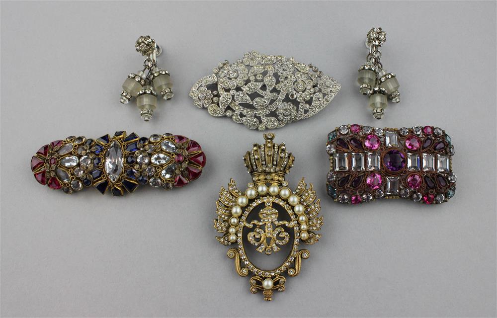 Appraisal: DENICOLA CROWN BROOCH the brooch signed together with brooches and