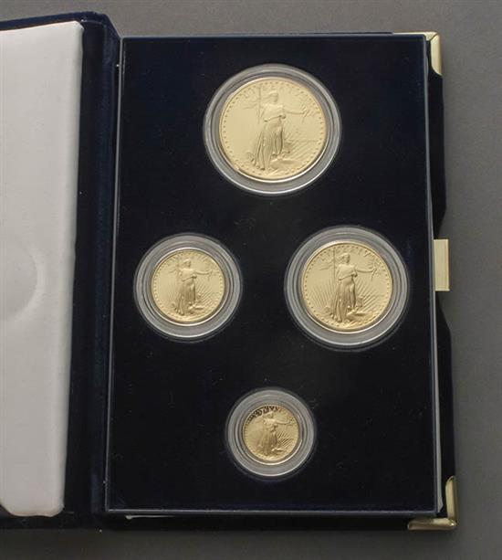 Appraisal: American Eagle Gold Bullion Four-Coin Proof Set Consisting of a