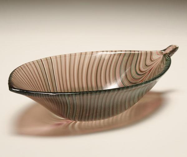 Appraisal: Venini leaf glass dish designed by Tyra Lundgren c 's