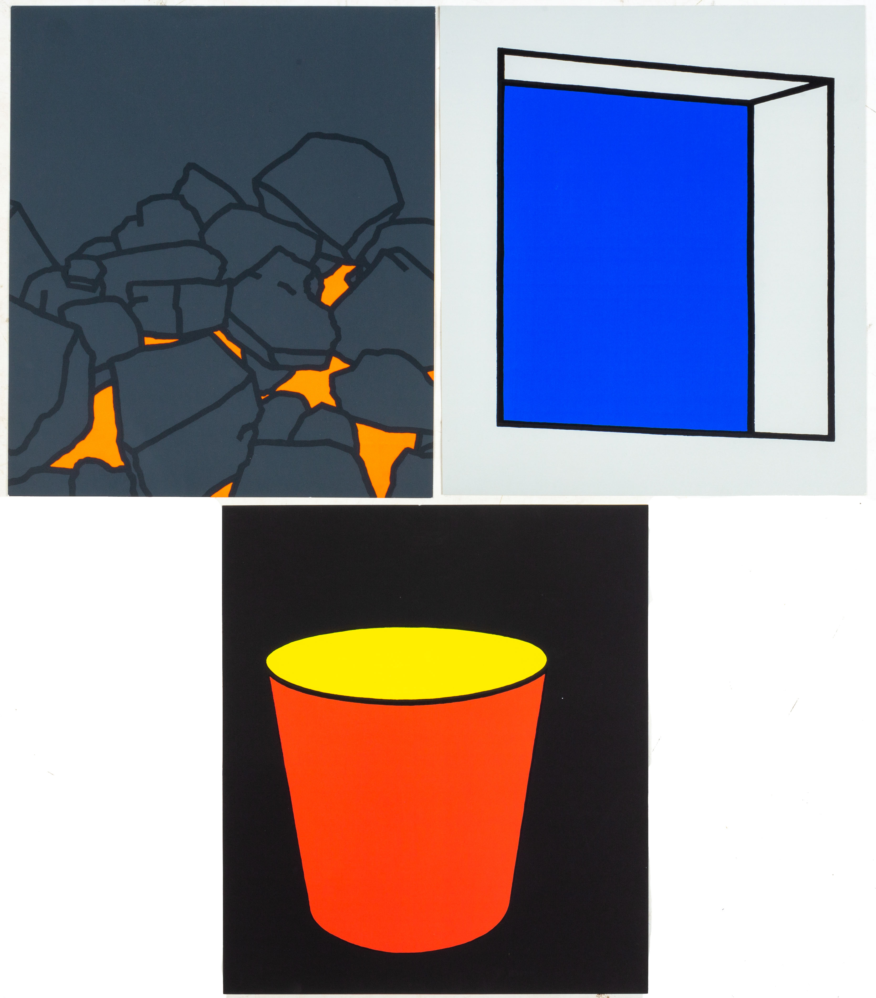 Appraisal: PATRICK CAULFIELD BRITISH - SILKSCREENS Lampshade Coal Fire Small Window