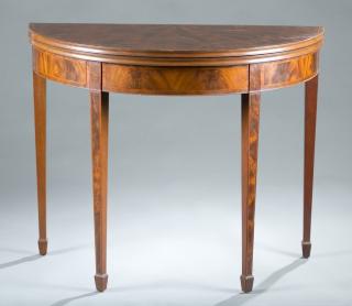 Appraisal: Federal demilune flip top table early th c Hepplewhite style