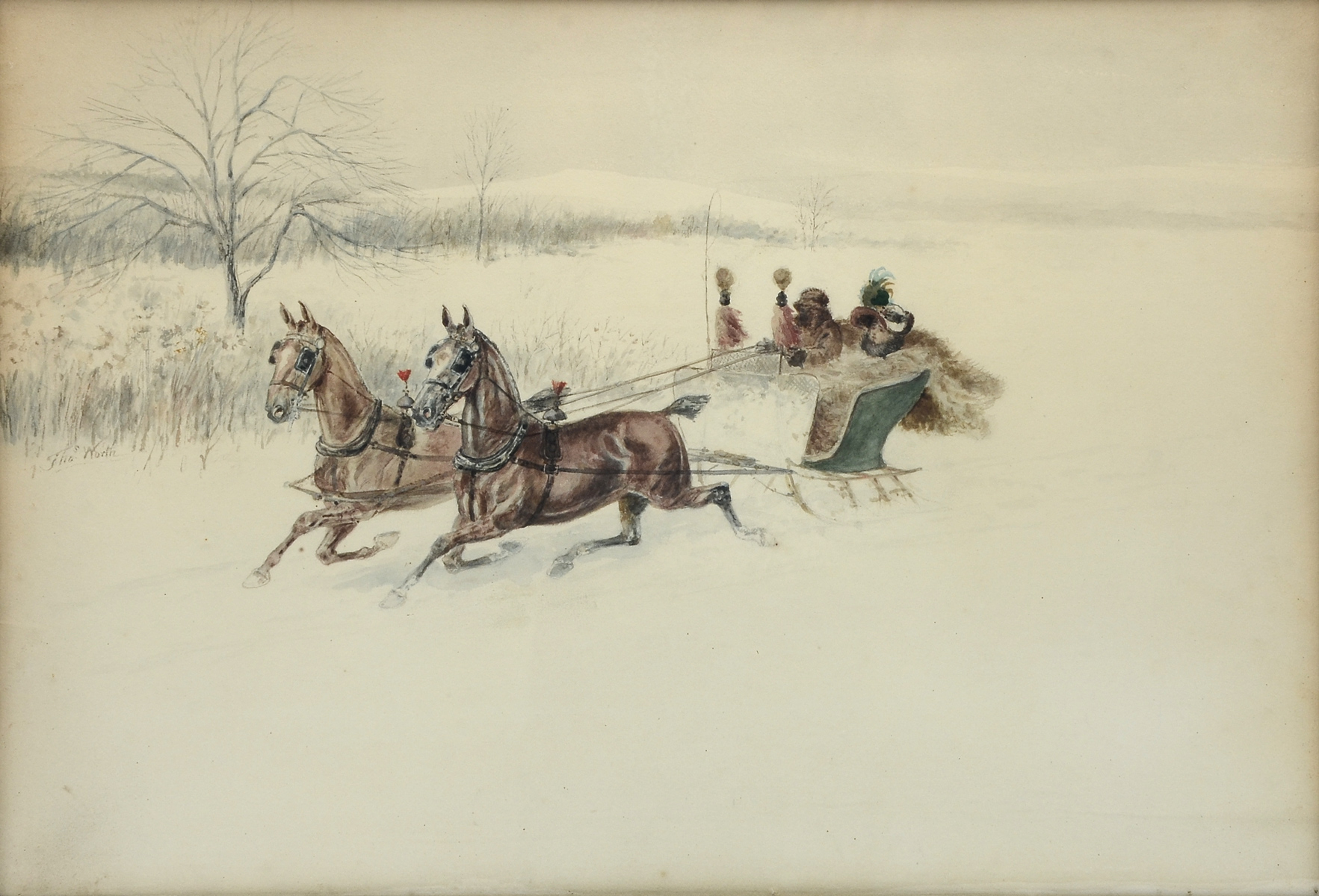 Appraisal: WORTH Thomas American - ''New Brighton Staten Island'' Sleighing Scene