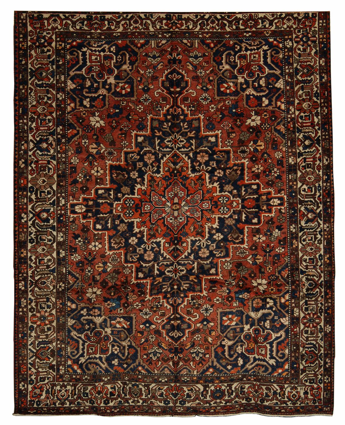 Appraisal: ORIENTAL RUG BAKHTIARI ' x ' Overall lapping gabled medallions