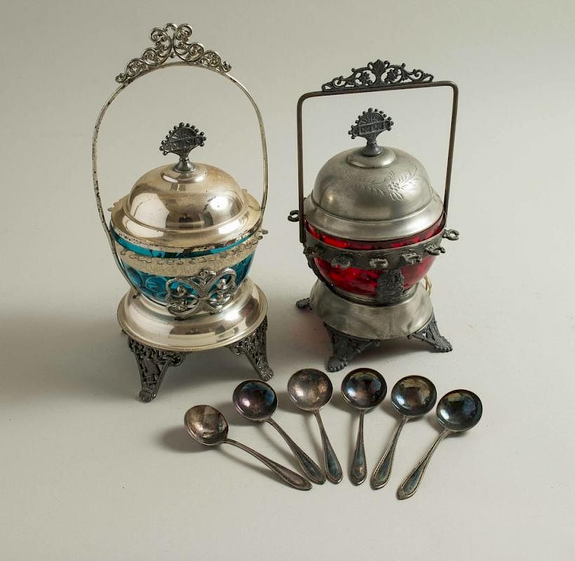 Appraisal: Two Sweetmeat Spoon Caddies Two sweetmeat spoon caddies comprising a