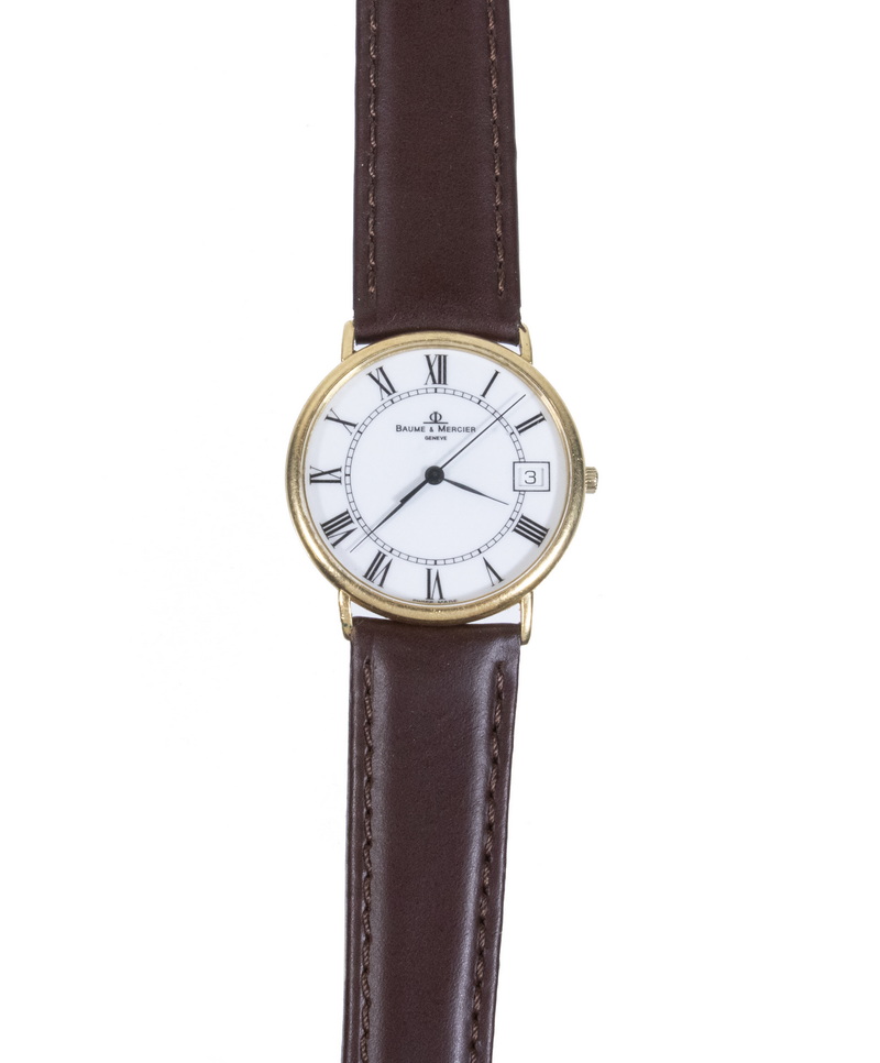 Appraisal: BAUME MERCIER K GOLD WRISTWATCH Round head with time and