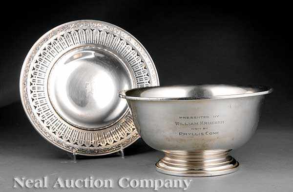 Appraisal: A Black Starr Frost Sterling Silver Revere Bowl engraved Deal