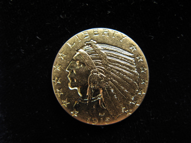 Appraisal: U S FIVE DOLLAR GOLD COIN Indian head variety -P