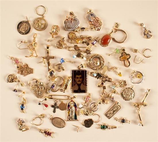 Appraisal: Assorted gold and stone jewelry grams