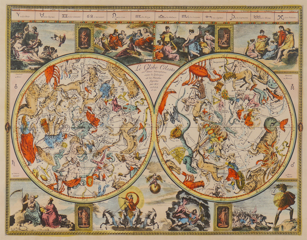 Appraisal: FRENCH CELESTIAL ZODIAC MAP Full title ''Le Globe Celeste en