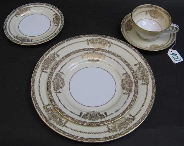 Appraisal: NORITAKE FINE CHINA SET Bancroft pattern pieces gold embellished floral