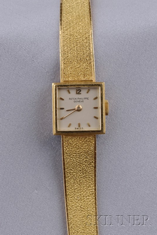 Appraisal: Lady's kt Gold Wristwatch Patek Philippe the ivorytone metal dial