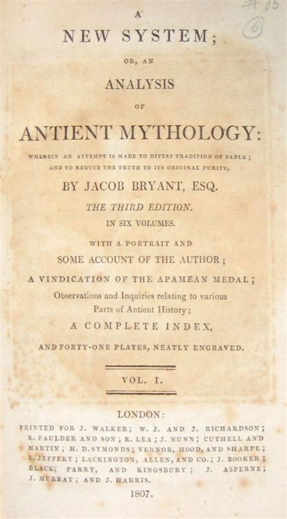 Appraisal: vols Ancient Mythology Religion Faber George Stanley A Dissertation on