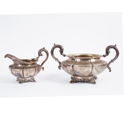 Appraisal: A Victorian silver milk jug and sugar basin Bateman Ball