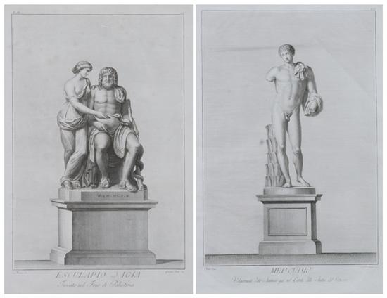 Appraisal: MARCO CARLONI Italian - Roman Statues Six Black and white